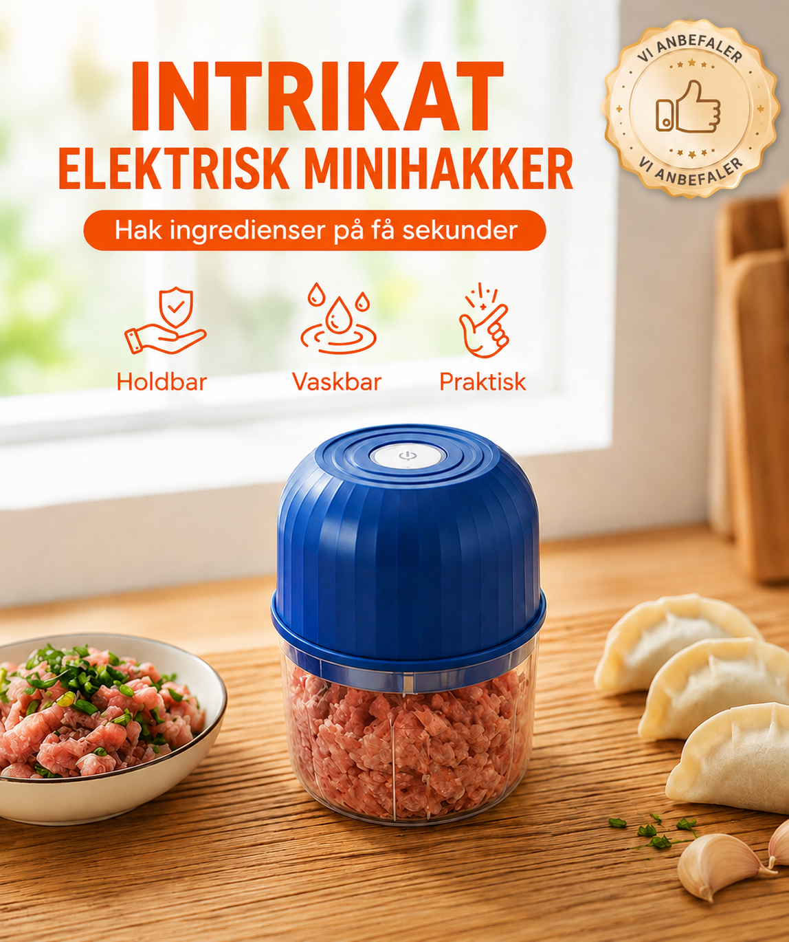 Trådløs Minihakker – Spar tid i køkkenet med ét tryk