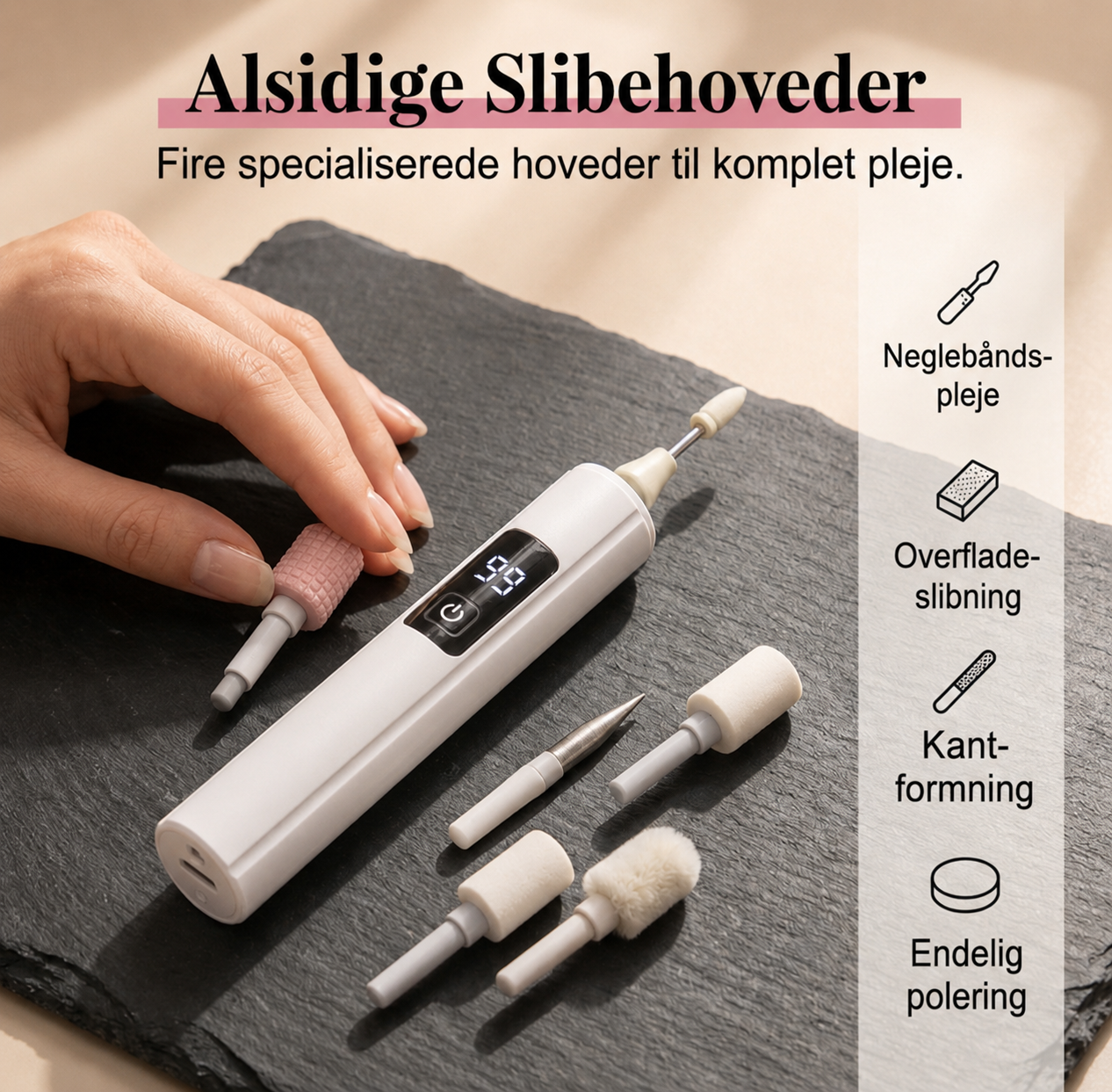 2026 UDSALG! 🥳  💅 Over 50.000 tilfredse kunder! ✨ 50 % RABAT – Kun i en begrænset periode!  Professionel elektrisk neglefil med 99 hastigheder – Perfekt til at forme, udglatte og polere selv tykke negle. Få salonresultater derhjemme. 🌟💎