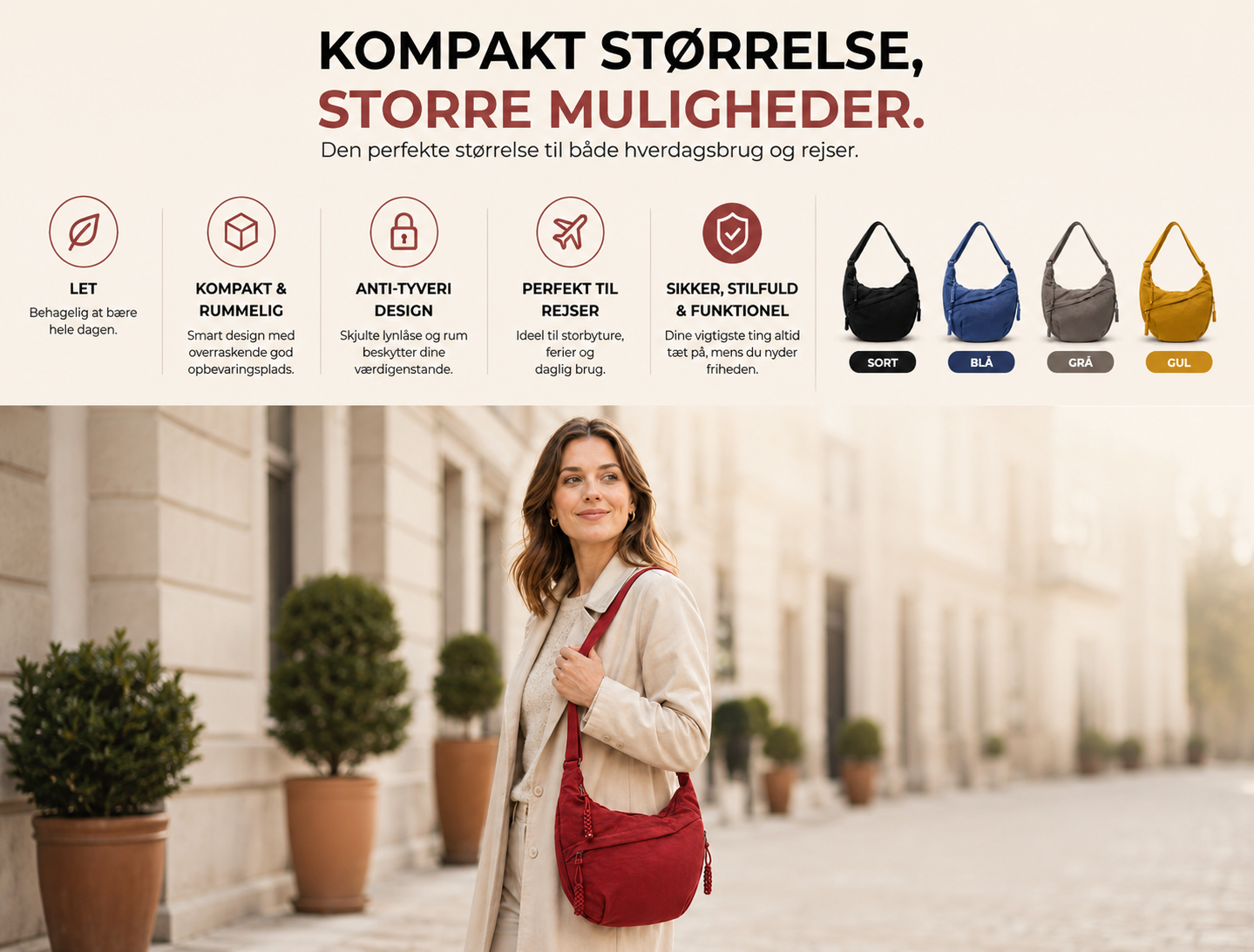 Lunéra™ | Tidløs elegance til enhver anledning - En stilfuld skuldertaske med et tidløst design, der kombinerer elegance, komfort og funktionalitet.